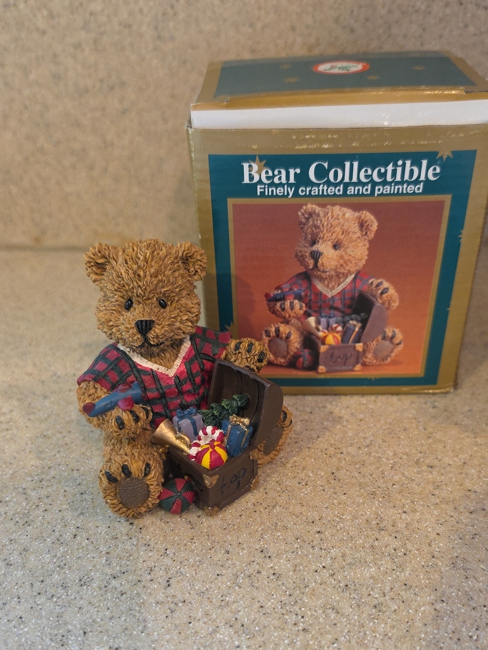Teddy Bear with Toy Christmas Chest - Brown